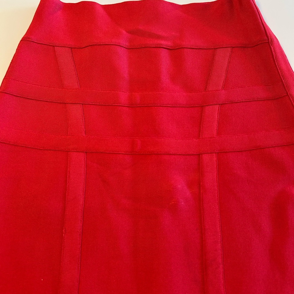 HERVÉ LÉGER Poppy Bandage Mini Pencil Skirt, Heavy Stretchy fabric, Sz Med - Picture 6 of 14